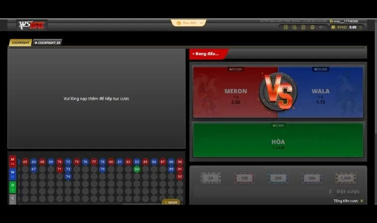 Chinh Phục Đá Gà WS168 Tại Vin68 Với Những Bí Kíp Cược Đỉnh Cao 2 Các cửa cược tại sảnh Đá Gà WS168 Tại Vin68
